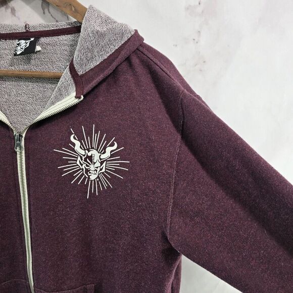 Stone Brewing Hoodie Mens Medium Red Zip Sweatshirt Jacket Brewery Beer Arrogant - Picture 11 of 12